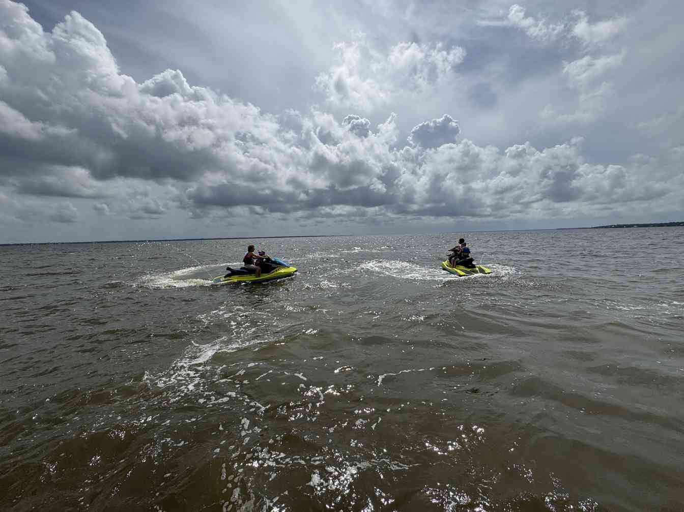 Jet skiing on the water
