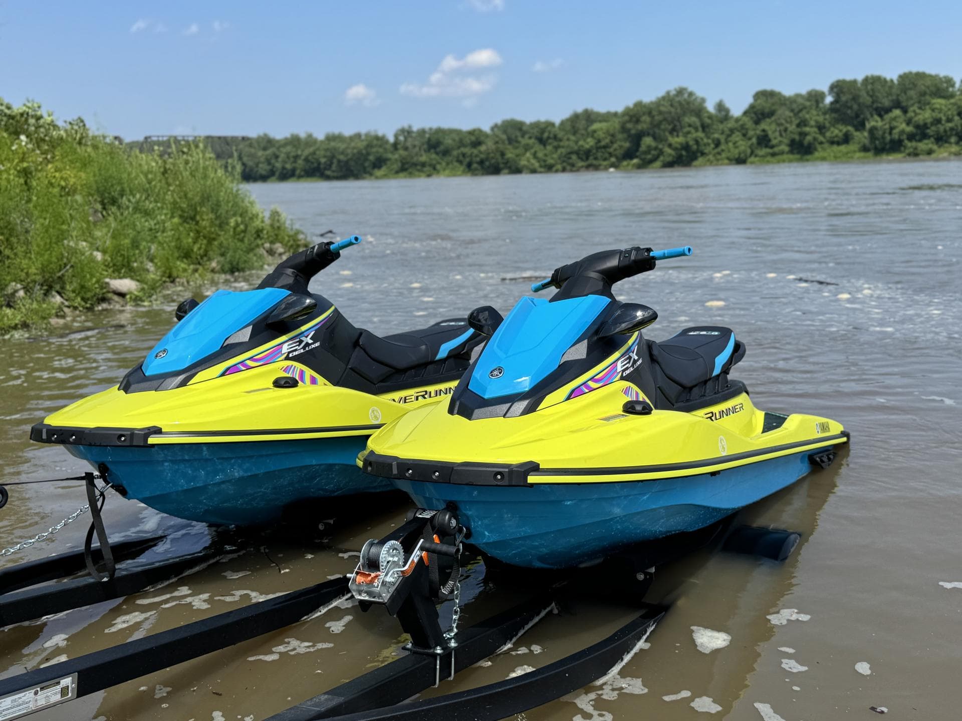 Our two Yamaha EX Sport jet skis